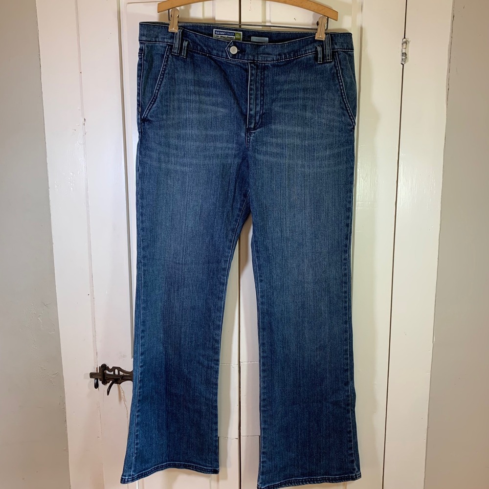 Old Navy Blue Jeans Low Waist Stretch Denim Bootcut Women's‎ 16 Cowgirl Western